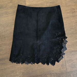 Parallel Suede Leather Lace Mini Cutout skirt size 6 S